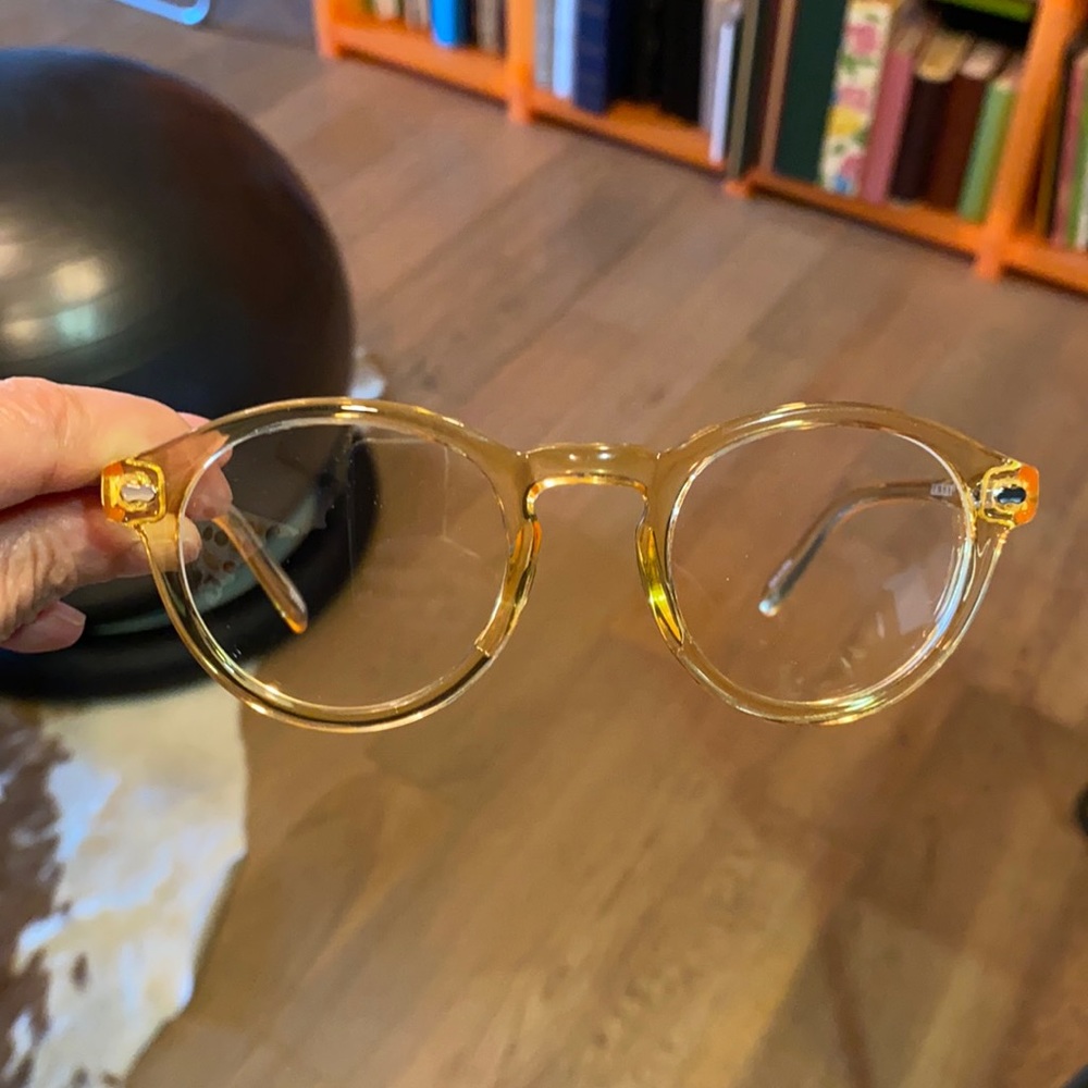 Zenni Round Transparent Clear Yellow Frames & Case